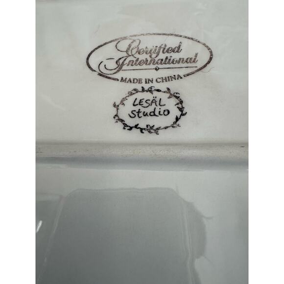 Lesal Studio Evening Song Colorful Floral Serving Platter 18x10 - Picture 7 of 10